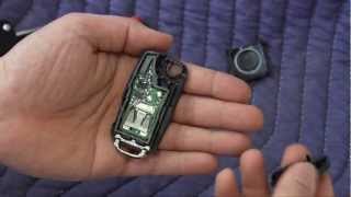 VW and Audi key remote disassembly for replacement of key ring, flip key, and immobilizer chip