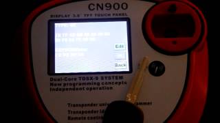 Пример копирования программатором CN900 ключа с транспондером 4С на чип СN1