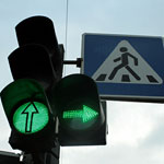 Сигналы светофора на регулируемом перекрестке
