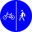 Знак 4.5.4 Пешеходная и велосипедная дорожка с разделением движения